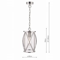 Laura Ashley Beckworth Lantern Polished Nickel Glass