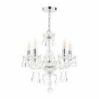 Laura Ashley Harriet 5 Light Crystal & Polished Chrome Chandelier