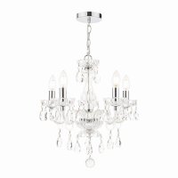 Laura Ashley Harriet 5 Light Crystal & Polished Chrome Chandelier