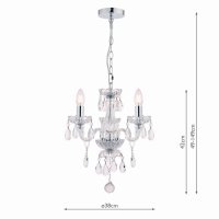 Laura Ashley Harriet 3 Light Crystal & Polished Chrome Chandelier