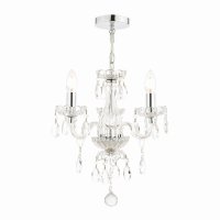 Laura Ashley Harriet 3 Light Crystal & Polished Chrome Chandelier