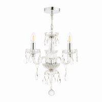 Laura Ashley Harriet 3 Light Crystal & Polished Chrome Chandelier