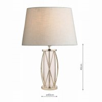 Laura Ashley Beckworth Small Table Lamp Polished Nickel Glass Base Only