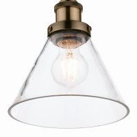 Laura Ashley Isaac Pendant Antique Brass Glass