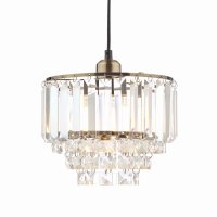 Laura Ashley Vienna Easy Fit Pendant Crystal & Antique Brass