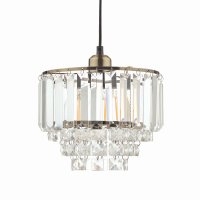 Laura Ashley Vienna Easy Fit Pendant Crystal & Antique Brass