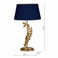 Laura Ashley Archer Table Lamp Leaf Design Gold with Shade
