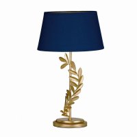 Laura Ashley Archer Table Lamp Leaf Design Gold with Shade