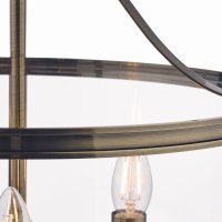 Laura Ashley Harrington 3lt Pendant Antique Brass Glass