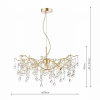 Laura Ashley Willow 3lt Pendant Champagne & Clear Crystal