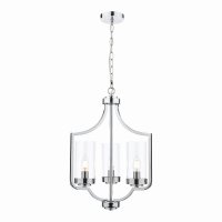 Laura Ashley Joseph 3lt Chandelier Polished Chrome Glass