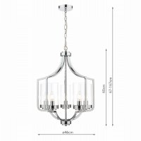 Laura Ashley Joseph 5lt Chandelier Polished Chrome Glass