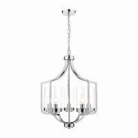 Laura Ashley Joseph 5lt Chandelier Polished Chrome Glass