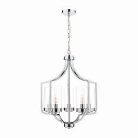 Laura Ashley Joseph 5lt Chandelier Polished Chrome Glass