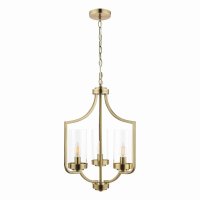 Laura Ashley Joseph 3lt Chandelier Antique Brass Glass