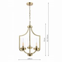 Laura Ashley Joseph 3lt Chandelier Antique Brass Glass