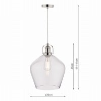 Laura Ashley Rye Pendant Polished Nickel Clear Glass