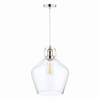 Laura Ashley Rye Pendant Polished Nickel Clear Glass