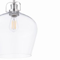 Laura Ashley Rye Pendant Polished Nickel Clear Glass