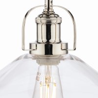 Laura Ashley Rye Pendant Polished Nickel Clear Glass