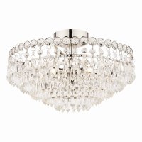 Laura Ashley Enid 5lt Semi Flush Polished Nickel Crystal