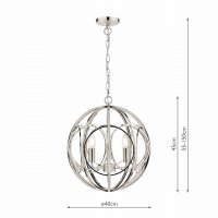 Laura Ashley Orbital 3lt Pendant Polished Nickel