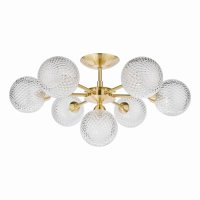 Laura Ashley Atherton 7lt Semi Flush Satin Brass Glass