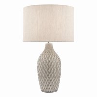 Laura Ashley Heathfield Ceramic Table Lamp Gloss Grey with Shade