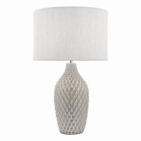 Laura Ashley Heathfield Ceramic Table Lamp Gloss Grey with Shade