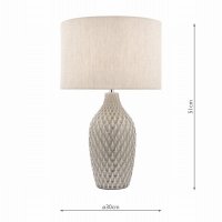 Laura Ashley Heathfield Ceramic Table Lamp Gloss Grey with Shade
