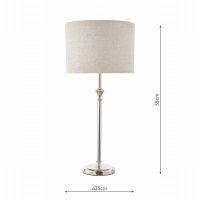 Laura Ashley Highgrove Table Lamp Polished Nickel with Shade