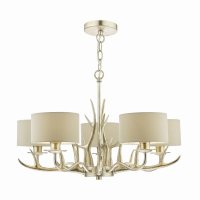 Laura Ashley Mulroy 5lt Antler Chandelier Champagne with Shades