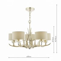Laura Ashley Mulroy 5lt Antler Chandelier Champagne with Shades