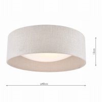 Laura Ashley Bacall 2lt Flush Silver Linen Shade