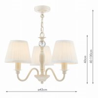 Laura Ashley Ellis 3lt Pendant Ivory with Shades