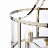 Laura Ashley Harrington 5lt Pendant Polished Nickel Glass