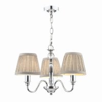 Laura Ashley Ellis 3lt Pendant Polished Chrome with Shades