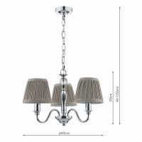 Laura Ashley Ellis 3lt Pendant Polished Chrome with Shades