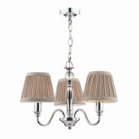Laura Ashley Ellis 3lt Pendant Polished Chrome with Shades