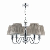 Laura Ashley Ellis 5lt Pendant Polished Chrome with Shades