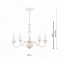 Laura Ashley Tate 5lt Pendant Distressed Off White Fitting Only