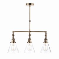 Laura Ashley Isaac 3lt Bar Pendant Antique Brass