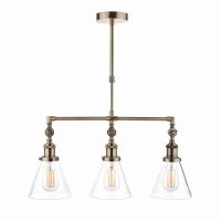 Laura Ashley Isaac 3lt Bar Pendant Antique Brass