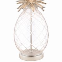 Laura Ashley Pineapple Table Lamp Clear Cut Glass & Brushed Chrome with Shade