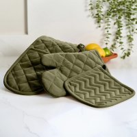 Dexam Love Colour Double Oven Gloves - Olive Green