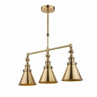 Laura Ashley Rufus 3lt Bar Pendant Antique Brass