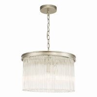 Laura Ashley Manon 3lt Pendant Champagne Clear Glass