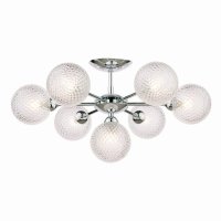 Laura Ashley Atherton 7lt Semi Flush Polished Chrome Glass