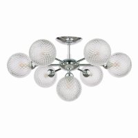Laura Ashley Atherton 7lt Semi Flush Polished Chrome Glass
