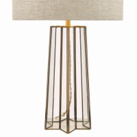 Laura Ashley Star Table Lamp Antique Brass Glass with Shade
